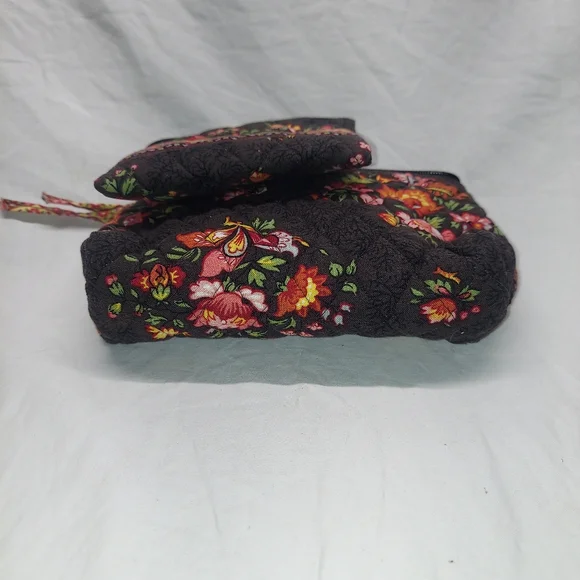 Vera Bradley Makeup Bag & Small Wallet In A Retired "Chocolat" Pattern - Picture 9 of 9